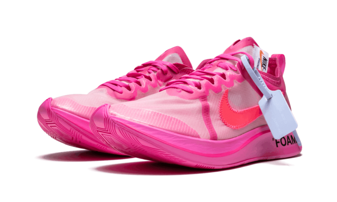 Discounted Nike The 10 x OFF WHITE Zoom Fly TULIP PINK / RACER PINK Trainers for Women