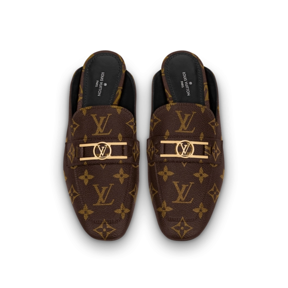 New Women's Louis Vuitton Upper Case Flat Open Back Loafer