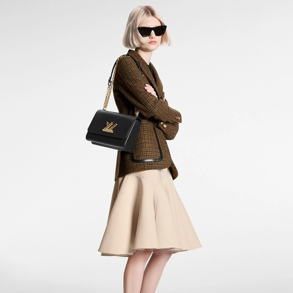 Woman's Louis Vuitton Twist MM Black Luxury Bag