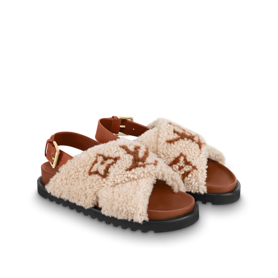 Women's Stylish Louis Vuitton Paseo Flat Comfort Sandals - Outlet