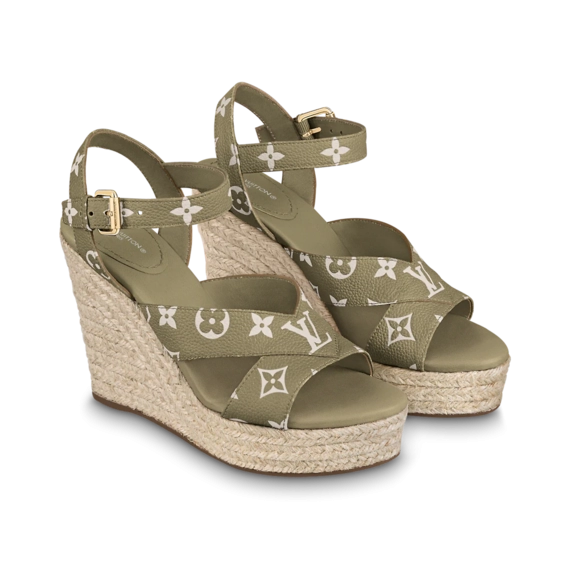 Experience the Luxury of a Louis Vuitton Wedge Sandal - On Sale Now