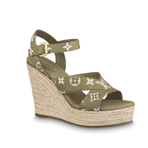 Shop Women's Louis Vuitton Starboard Wedge Sandal at Outlet Prices