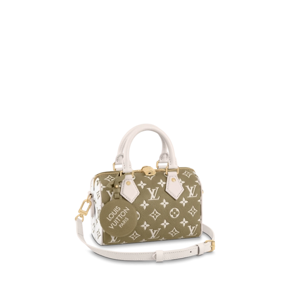 Women, Discover the Original Louis Vuitton Speedy Bandouliere 20 in Khaki Green, Beige, and Cream. Shop Now!