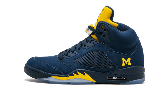 Men's Air Jordan 5 Retro - Michigan COL NAVY/COL NAVY-ARM, Original and On Sale