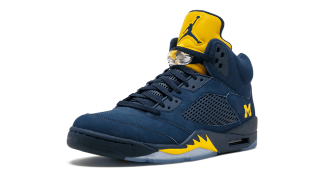 Air Jordan 5 Retro - Original and On Sale for Men's Michigan COL NAVY/COL NAVY-ARM