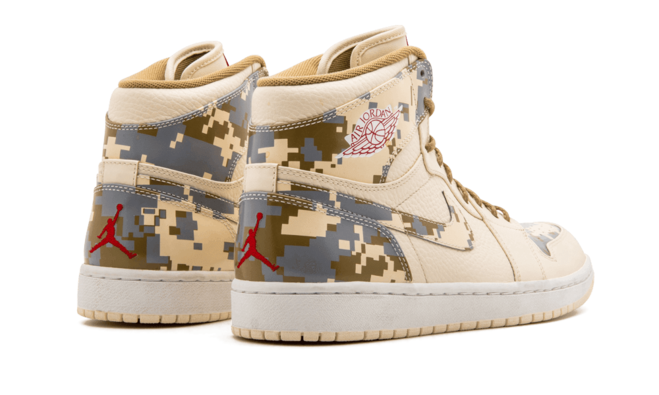 Natural/G Red-Camo-Silver Women's Air Jordan 1 Retro Digi-Camo On Sale