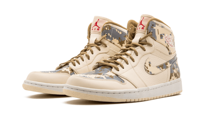 Stylish Women's Air Jordan 1 Retro Digi-Camo - Natural/G Red-Camo-Silver