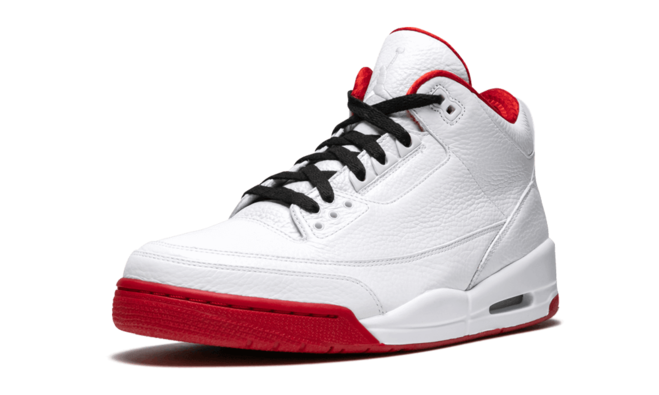 Women's Air Jordan 3,White-Varsity-Red-Black - Original Outlet