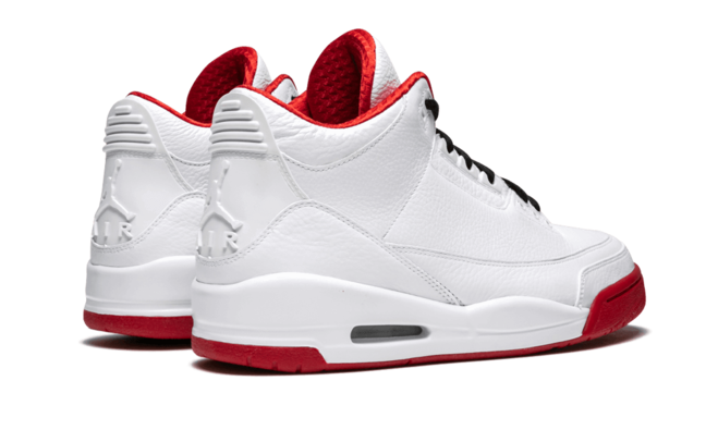 Men's Air Jordan 3 - WHITE/VARSITY-RED/BLACK - Original Outlet