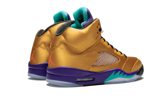 Find the Classic Air Jordan 5 Retro F&F Fresh Prince of Bel-Air in Wheat/Infrared-Grape Ice-Black for Men at Outlet.