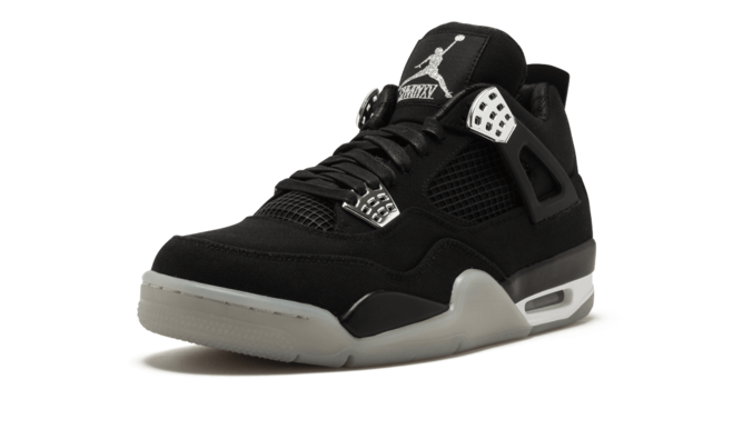 Women's eye-catching Nike Air Jordan 4 Retro EMINEM x Carhartt collaboration in black, chrome-white - at the original retailer.