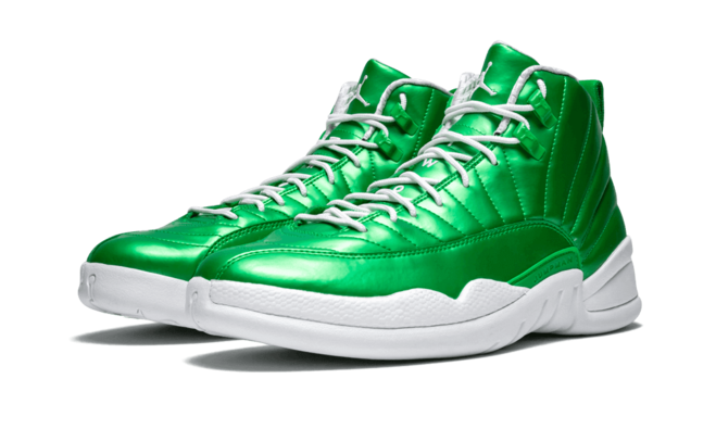 New Men's Air Jordan 12 Metallic Green/Varsity White - Perfect for any Occassion