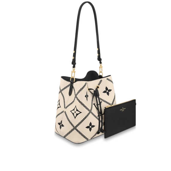 Ladies: Buy Creme Beige & Black Louis Vuitton NeoNoe MM On Sale