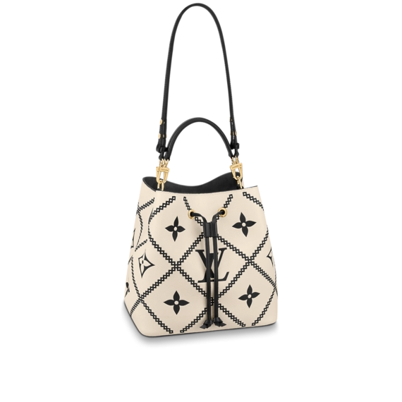 Buy Women's Creme Beige & Black Louis Vuitton NeoNoe MM Outlet Sale