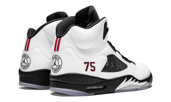 Custom Look with Air Jordan 5 Retro PSG Friends x Family White Shoes for Men
