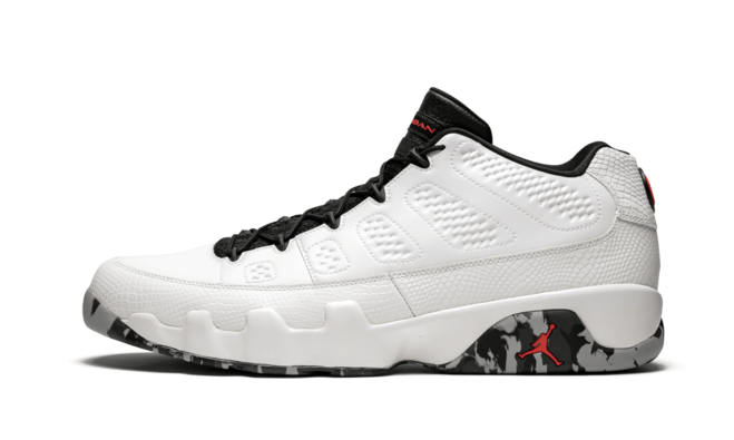 Women's White/Infrared 23-Black-Dark Grey-Wolf Grey Air Jordan 9 Retro Low Jordan Brand Classic Sneakers