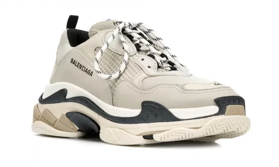 Women's Designer Balenciaga Triple S Sneaker BEIGE/BLACK - Original Store