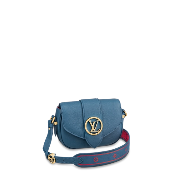 LV Pont 9 Soft PM Bleu General / Rouge Outlet Original for Women