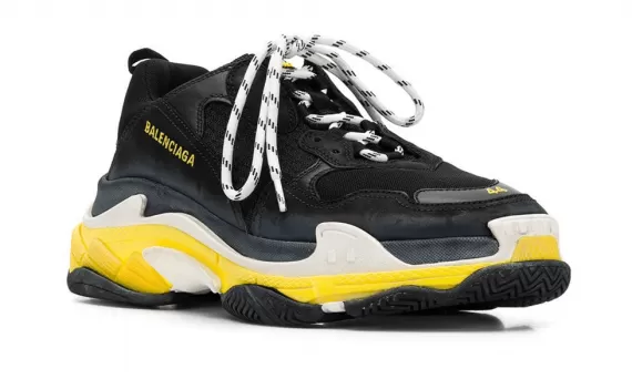 Shop New Balenciaga Triple S NOIR / JAUNE Men's Shoes