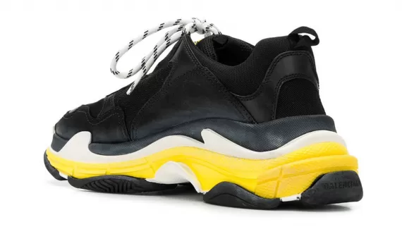 Stylish and Trendy Balenciaga Triple S NOIR / JAUNE Women's Sneakers for Buy and Sale