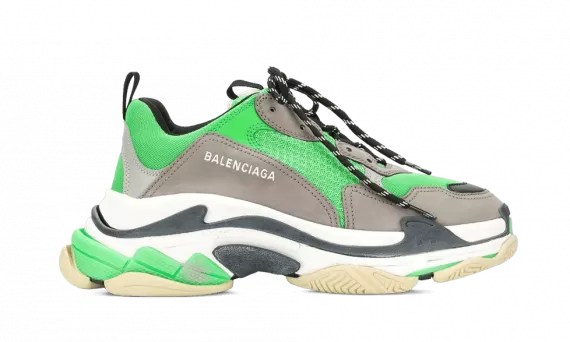 Balenciaga Women's Triple S Sneaker - Green/Grey/White - Shop New