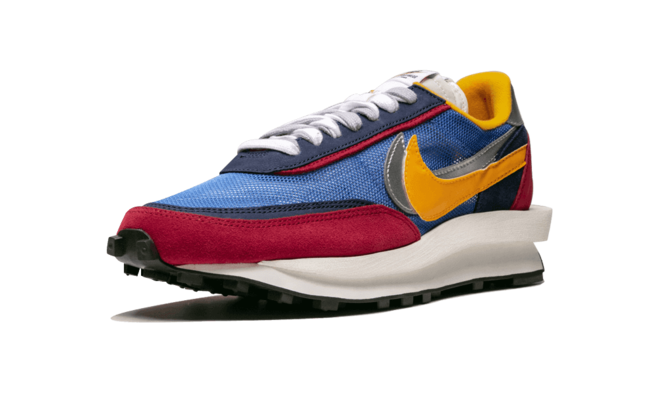 Stylish Women'sSporty LDWaffle Trainers- Sacai x Nike's Varsity Blue and Varsity Red - Available Now on Sale.