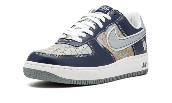 Latest Men's Nike Air Force 1 Mr. Cartoon Hyperstrike MIDNIGHT NAVY/SILVER-WHITE Outlet Premium Sneakers