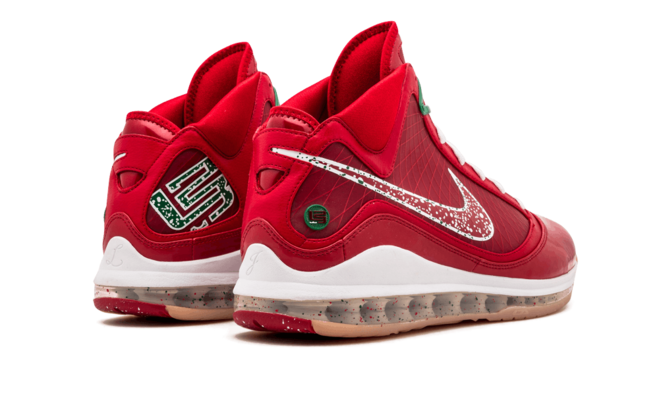 Get the Latest Nike Air Max Lebron 7 XMAS Original Candy Red & Green for Women