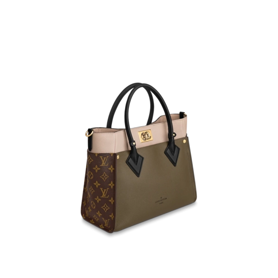 Original Louis Vuitton On My Side MM Bag in Laurier Green/Toffee Latte Beige - For Women