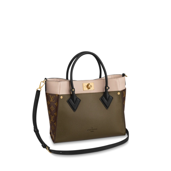 Women's New Louis Vuitton On My Side MM Bag in Laurier Green/Toffee Latte Beige - Sale Now!