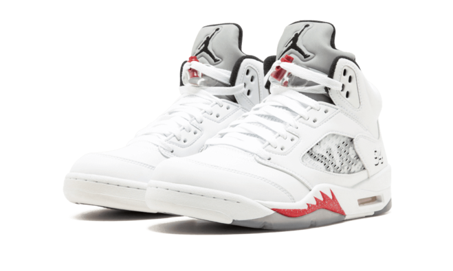 Get the latest in men's sneaker fashion with the Air Jordan 5 Retro Supreme WHITE/BLACK-VARSITY RED, brand new.