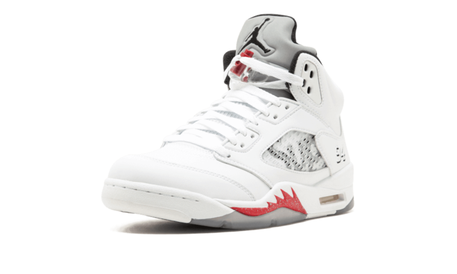 Women's Fashion Statement - Air Jordan 5 Retro - Supreme WHITE/BLACK-VARSITY RED - Shop Now on Sale