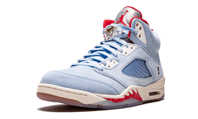 Women's Jordan Air Jordan 5 Retro - TROPHY ROOM ICE BLUE/UNIVERSITY RED-SAIL-M - New Summer Look