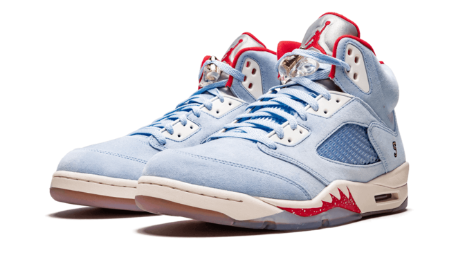 New Jordan Air Jordan 5 Retro sneakers for men in TROPHY ROOM ICE BLUE/UNIVERSITY RED-SAIL-M