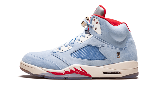 Women's Air Jordan 5 Retro - TROPHY ROOM ICE BLUE/UNIVERSITY RED-SAIL-M