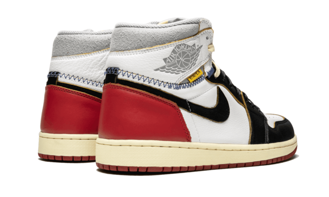 Look sharp with the Air Jordan 1 Retro HI NRG/UN Union - BLACK Toe WHITE/BLACK-VARSITY RED for men.