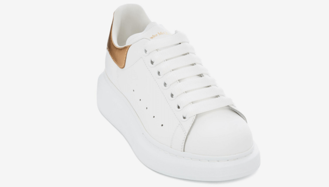 Women's Luxury Sneakers Alexander McQueen Oversized Light Gold/White - On Sale Now