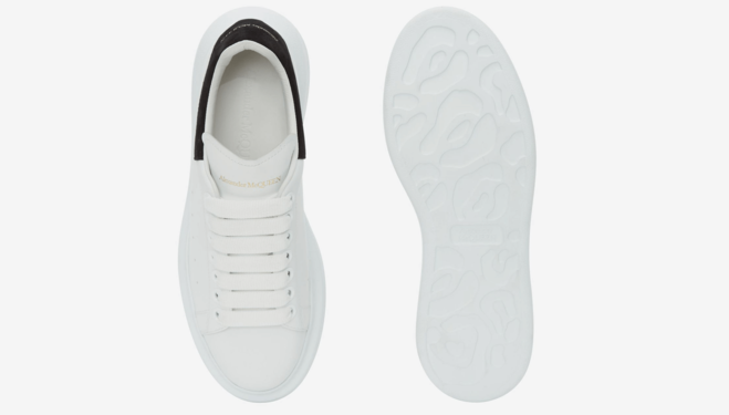 Get the Alexander McQueen Women's Ivory/Black Oversized Sneaker at Outlet Sale Now!