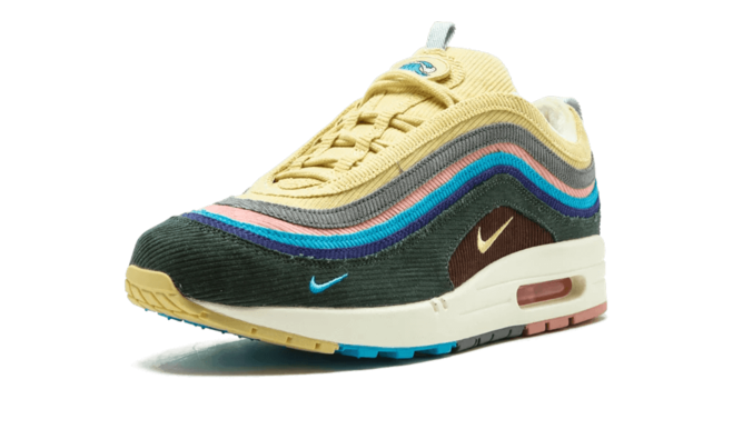 Premium Quality Men's Nike Air Max 1/97 VF SW from Sale - Sean Wotherspoon LT BLUE FURY/LEMON WASH