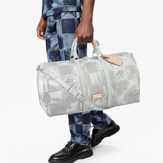Buy Louis Vuitton Keepall Bandouliere 50 Stone Gray for Men - Outlet Sale