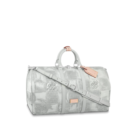 Shop Outlet Sale for Louis Vuitton Keepall Bandouliere 50 Stone Gray Men's Bag