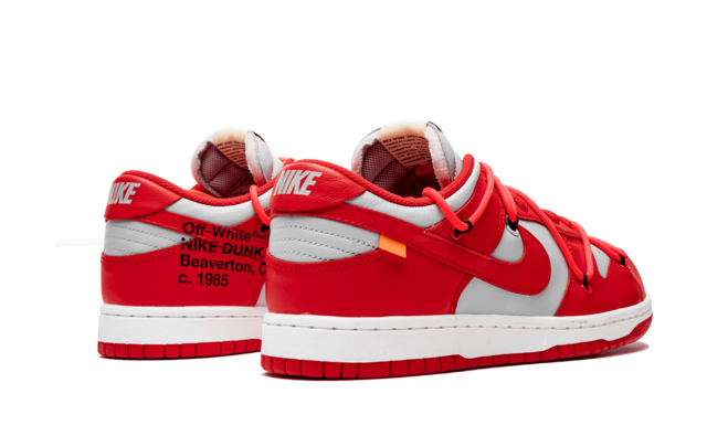 Newly Released Men's Outlet Sneaker | Nike Dunk Low Off-White & University Red