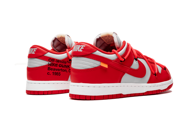 Look Great with the Nike Dunk Low - Off-White & University Red For Women Now Available at New Outlet