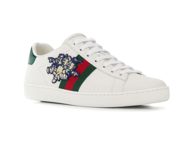 Upgrade your wardrobe with this lux Gucci Ace sneaker featuring 3 Little Pigs