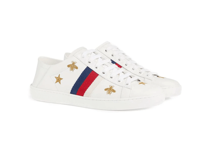 Gucci Ace Sneakers with Iconic Bumble Bee & Star Design - Shop Men's Outlet