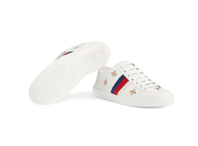 Women's new Gucci Ace sneakers with vibrant bee and star details - outlet.