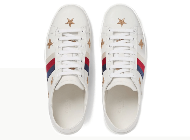 Gucci Ace for women with bee and star detailing - new and outlet.