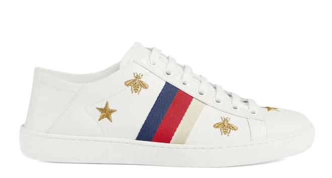 Women's Gucci Ace sneakers with bees and stars, outlet, new.