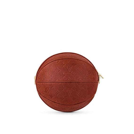 Sale on premium men's basketball gear - Louis Vuitton LVxNBA ball in a basket.