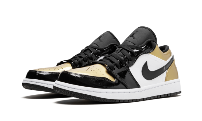 Upgrade Your Style with Air Jordan 1 Low - Gold Toe BLACK/GOLD-BLACK for Men